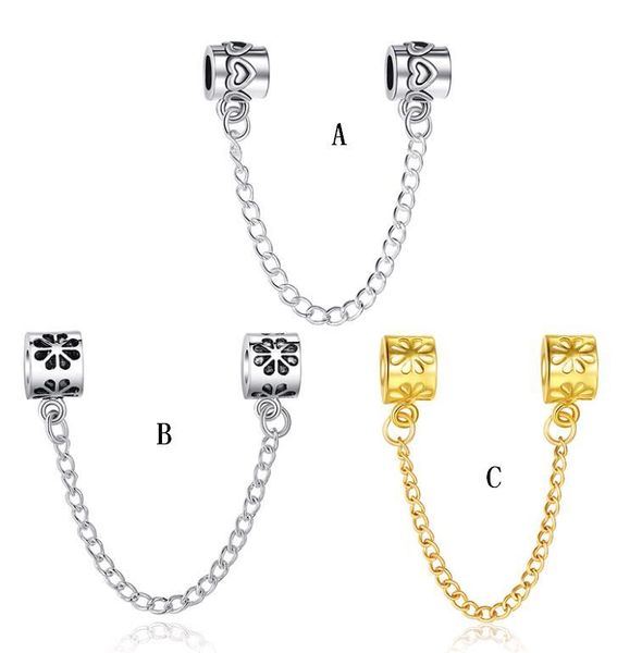 

tibetan silver safety chains for bracelet lock's head prevent beads loose diy antique silver jewelry findings components wholesale