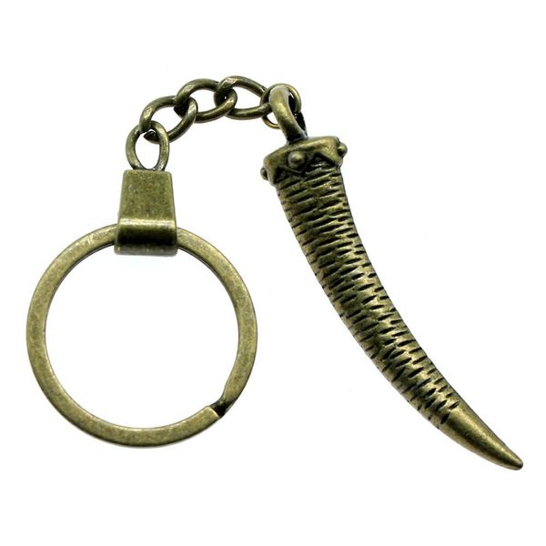 

6 pieces key chain women key rings couple keychain for keys ox horn 60x12mm, Slivery;golden