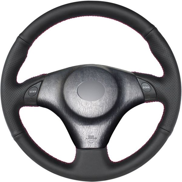 

black genuine leather diy car steering wheel cover for toyota rav4 2003-2005 corolla 2001 lexus is200 300 1999-2005