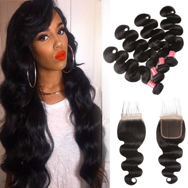 Bhf Peruvian Hair 4bundles With Closure 8 28 Body Wave Bundles