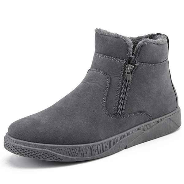 

winter boots men plush warm shoes anti-skidding wear resistant ankle working casual martin boots warm shoes fashion winter, Black