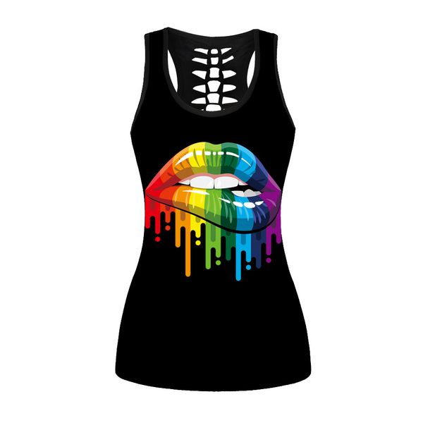 

sweolso women summer tank halloween personality digital printing back hollow sleeveless vest tanks 4xl plus size, White