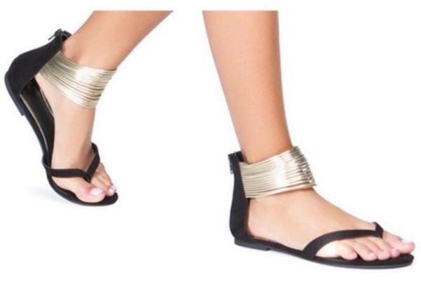 

beach blue black slippers T Sandals ankle strap Women Flat Sandals Fashion Gladiator Flip Flops Girl Trendy Sandals Free Shipping A203