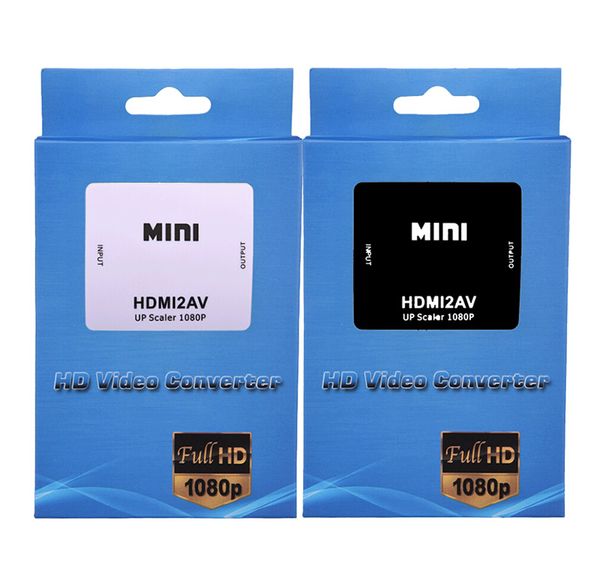 

hdmi2av av2hdmi 1080p hd video adapter mini rca to hdmi converter cvbs+l/r hdmi2rca for xbox 360 ps3 pc360 with retail packaging