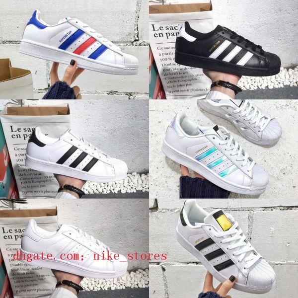 

sell superstars shoes 2019 new black white gold hologram junior originals superstars 80s pride sneakers super star women men shoes
