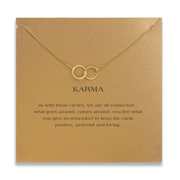 

double circle choker necklaces with card gold silver cross pendant necklace for fashion women jewelry karma