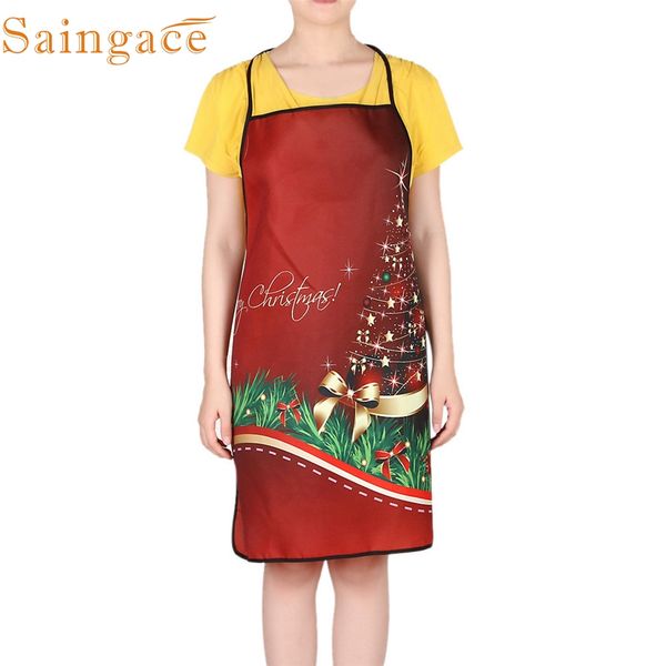 

christmas kitchen aprons for woman men xmas decoration aprons dinner cooking apron waterproof delantal baking accessories 1024#