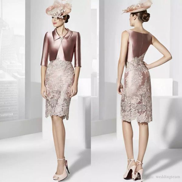 

элегантный кружева мать невесты платья с жакетами бато шеи плюс размер свадебное платье для гостей длиной до колен тафта вечерние платья, Black;red