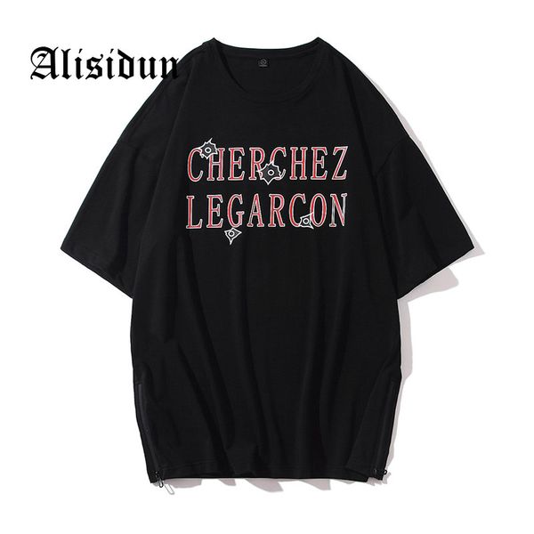 

appearway cotton t shirt men casual loose breaking print mens t-shirt fashion o-neck cool tshirt male clothing yb806, White;black