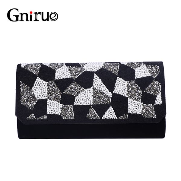 

new fashion horsehair crystal patchwork evening bags velour day clutch bag chain women shoulder bag party wedding handbags