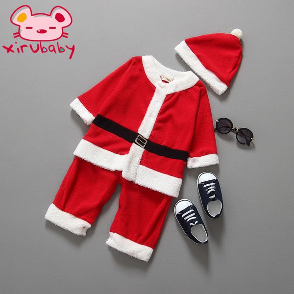 

xirubaby baby boy girl одежда санта-клаус костюм рождества и новый год vestido infantil одежда y18102907, White