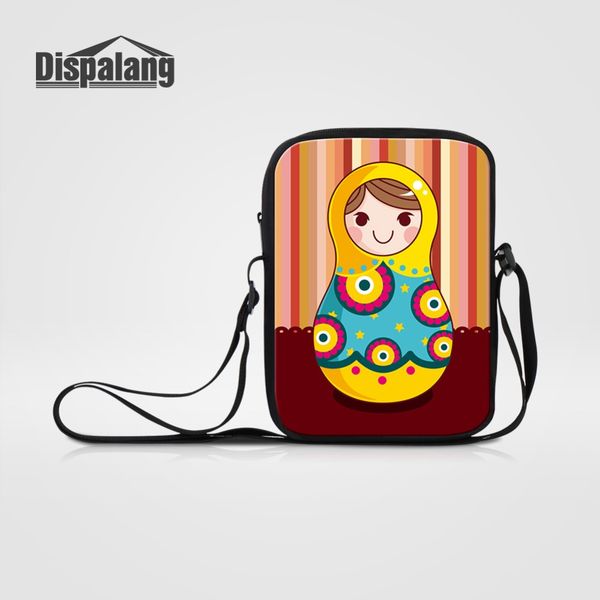 

dispalang cartoon russian nesting dolls matryoshka doll prints mini shoulder bag children messenger bags colorful crossbody bags