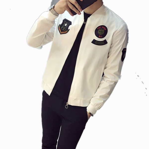

2018 new men jacket spring autumn fashion slim fit aviator mens bomber jackets male baseball jacket mens, Black;brown