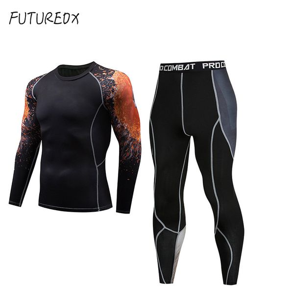 

mma 3d teen wolf mma clothing 2018 winter rash guard men compression clothing crossfit thermal underwear men's fitness set bjj, Gray