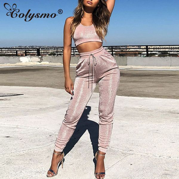 

colysmo two piece set and pants 2 piece set women tracksuit winter sets ladies crop pants outfits conjunto feminino 2018, Gray