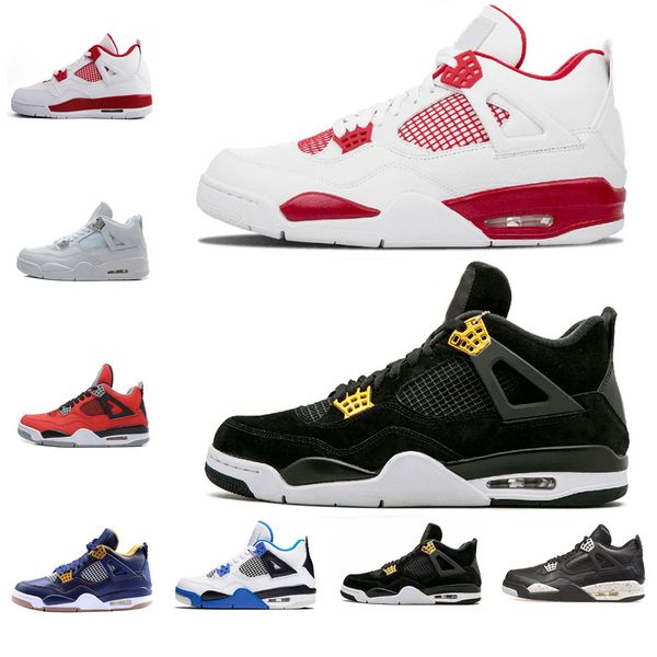 

2020 quality carnival court purple bred 4 men basketball shoes white cement pure money 4s men shoes jumpman sports sneaker