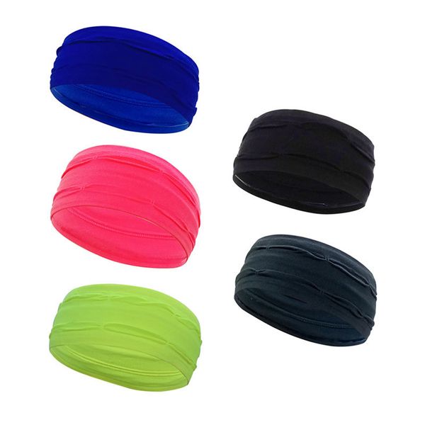 

solid wide patchwork sports headband for women elastic turban headwraps hair accessories, Yellow;black