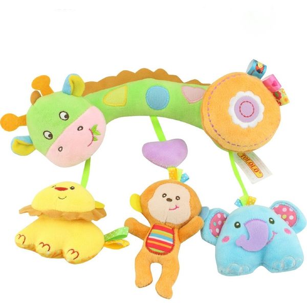 

infant and toddler cross bar plush lathe hanging bell toy baby appease rattle toy