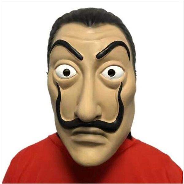 

2018 new " la casa de papel" face mask "salvador dali" cosplay movie mask realistic party mask halloween party cosplay
