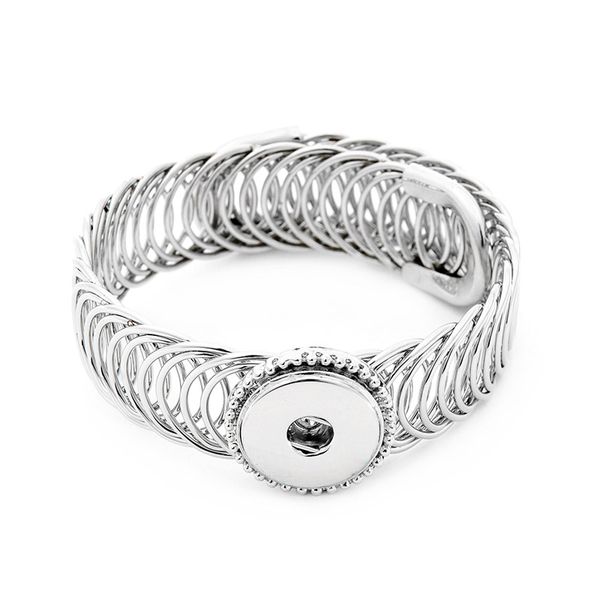 

8 style exquisite noosa snap button open type alloy bracelet fit 18mm snap buttons jewelry size adjustable alloy snap bracelets, Golden;silver