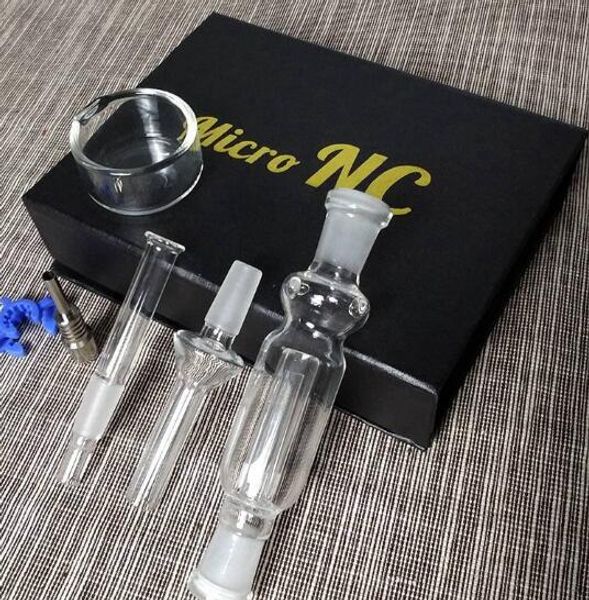 Mini Nector Collector Kits Micro NC 14 мм 18 мм Соединенное NC Комплект NC с титаном Nail Glass Tip Посуда клипы Retail Boxes DHL бесплатно