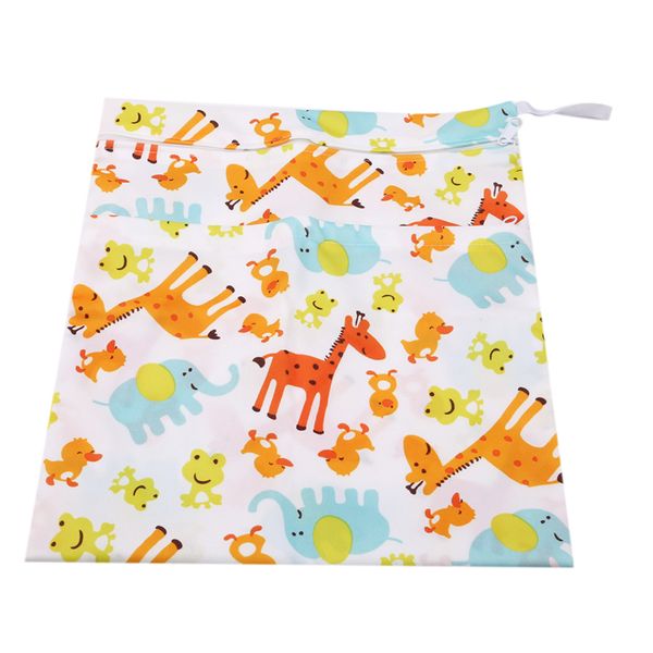 

детские пеленки сумки печатные двойной молнии мокрый / сухой мешок водонепроницаемый мокрой тканью пеленки рюкзак многоразовый чехол