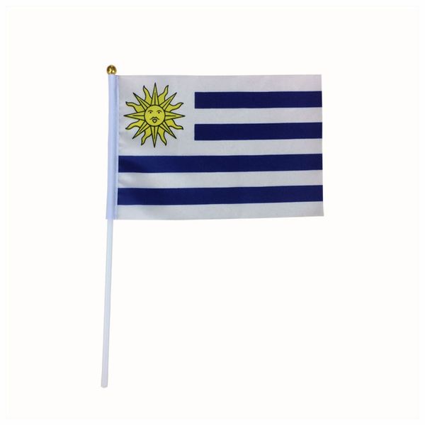 

14 x 21 cm uruguay flag hand waving wholesale promotion polyester banner