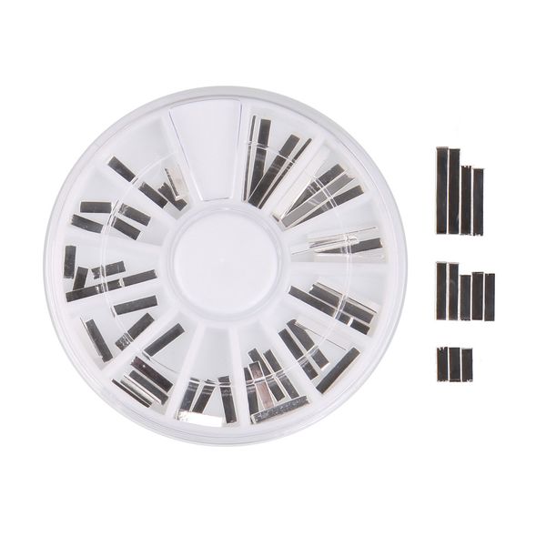 

1 wheel silver 3d rectangle metal studs nail art rhinestones diy nail decoration for 3d nails decoration stickers art tips, Black
