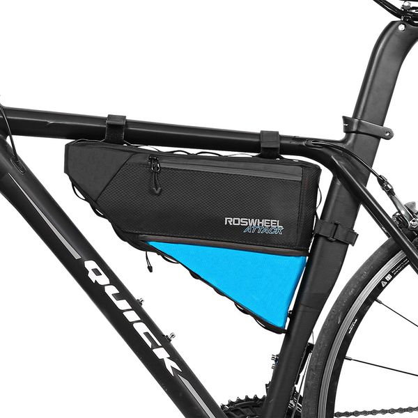 

roswheel water-resistant 4l mtb bicycle bag bike triangular bag bicycle front tube pack