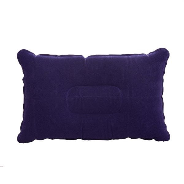 

wholesale- 38*25cm inflatable travel pillow air cushion new flocked pvc folding pillows air plane comfortable l sleep pillow 5 colors