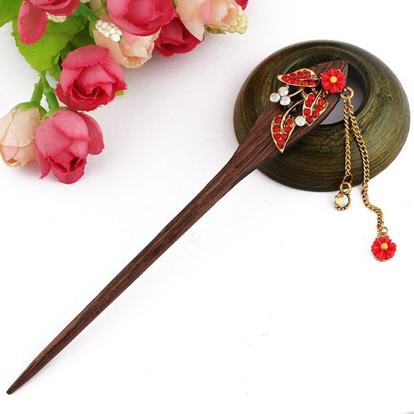 

2017 retro national winds leaf shape natural phoebe zhennan zircon hair sticks chinese style fashion jewelry for women nmfz-010, Golden;white