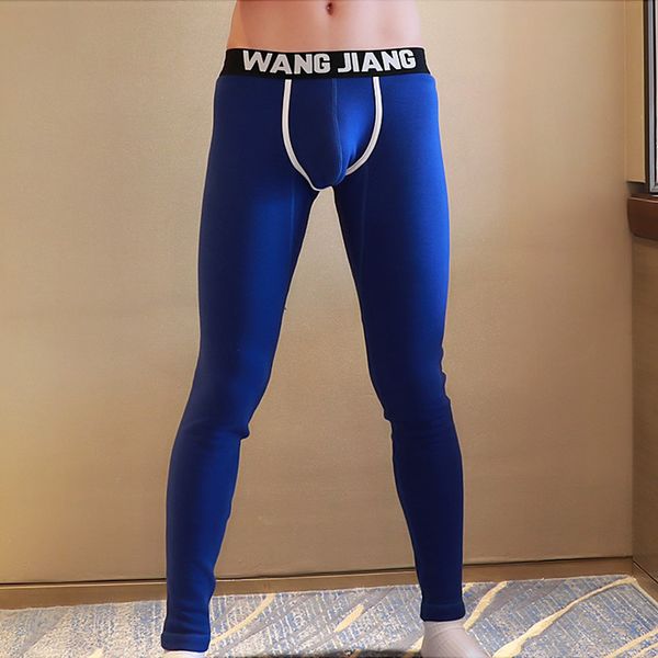 

new men long johns men warm pants elastic line of fashion sexy underwear tight legging long johns plus velvet size xxl, Black;brown