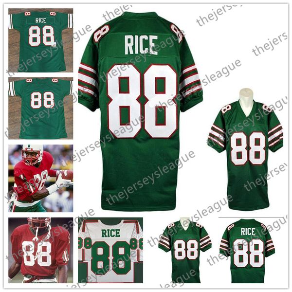 

mississippi valley state delta devils 1984 retro #88 jerry rice green white red stitched ncaa college football jerseys s-4xl, Black