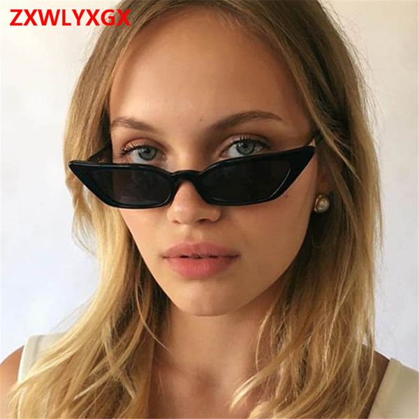 

zxwlyxgx 2018 new fashion sunglasses sunglasses ms.man colorful transparent small colorful cat eye, White;black