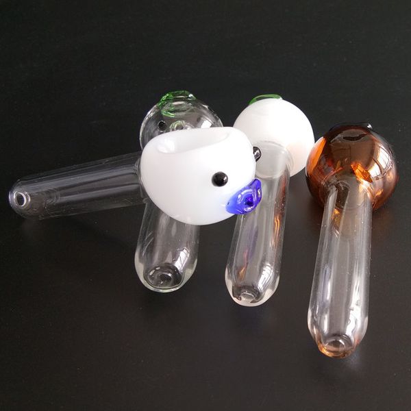 Новая форма свиньи стеклянные ручные трубы Pyrex Glass Tobacco Spoon Shurt Clown Tipes мини -маленькая миска Уникальные горшки для курящих