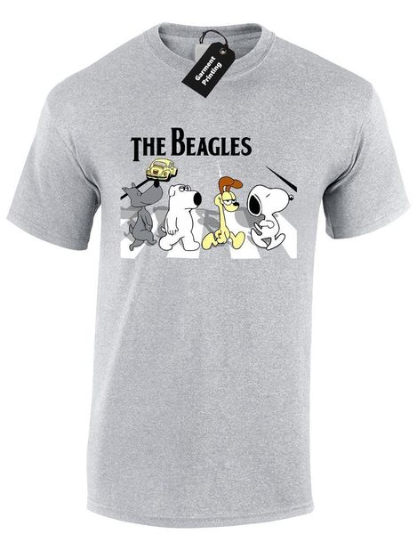

BEAGLES MENS T Рубашка SNOOPY Брайан Эбби RD Битлз смешной Гарфилд Парень