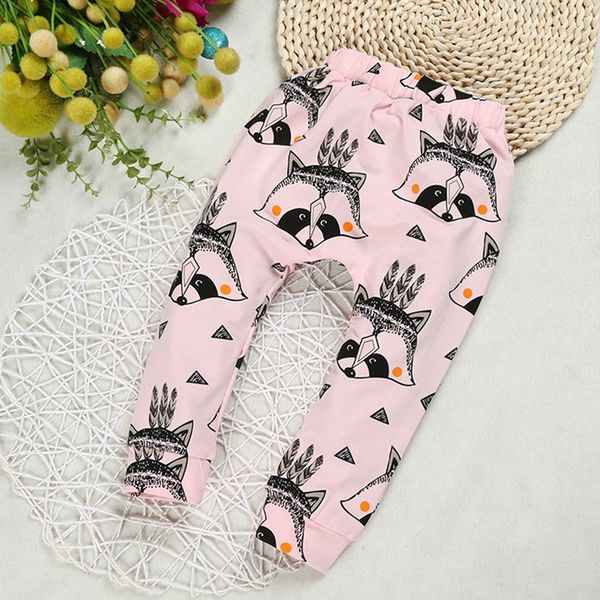 

pink baby girl pants children pants animal character geometry print harem pants baby girls leggings loose new desginer, Blue