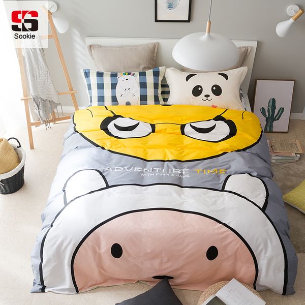 Sookie Cartoon 100 Cotton Bedding Sets For Boys Girls With Panda Characters Pillowcase Bed Sheet Linen Duvet Cover Vintage California