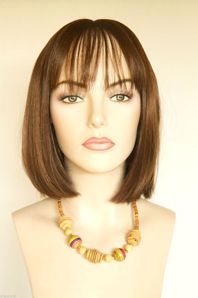 

auburn highlight dark auburn medium skin wavy straight wigs, Black;brown