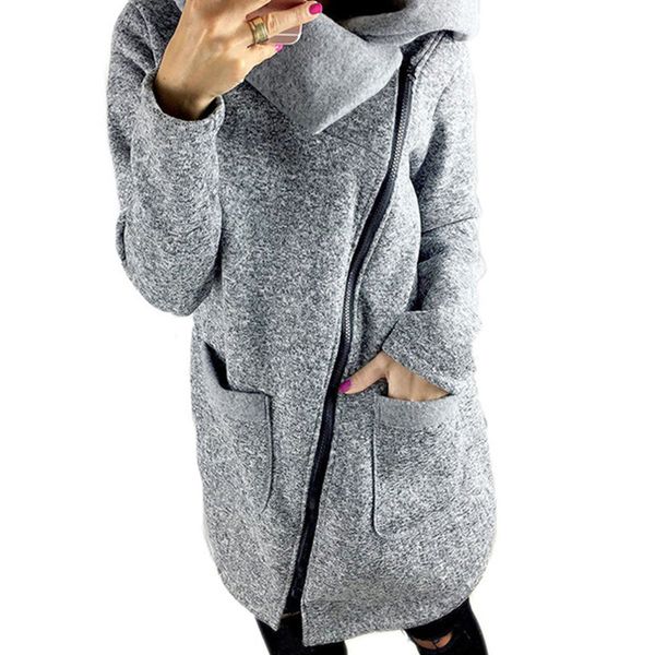 

kenancy women's fashion lapel and long sleeve side zipper coat, Black;brown