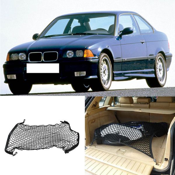 Für BMW M3 Auto Fahrzeug Schwarz Hinten Trunk Cargo Gepäck Organizer Lagerung Nylon Plain Vertikale Sitz Net