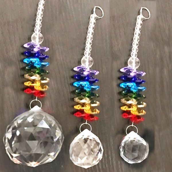 

5pcs rainbow maker crystal suncatcher hanging chandelier ball prism pendulum pendant home decor 20mm 30mm 40mm