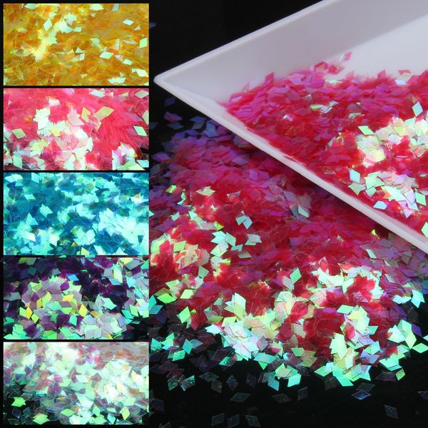 

10g/piece nail glitter kit colourful rhombus design nail powder dust sequin tip decorations manicure diy tools wy37-48, Silver;gold