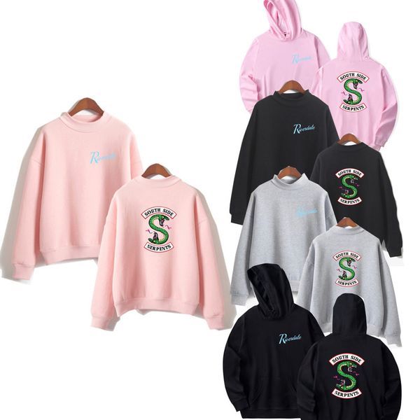 

clothing sweatshirt riverdale hoodie sleeve fans southside serpents hood big size woman casual female costume hoddie, Black