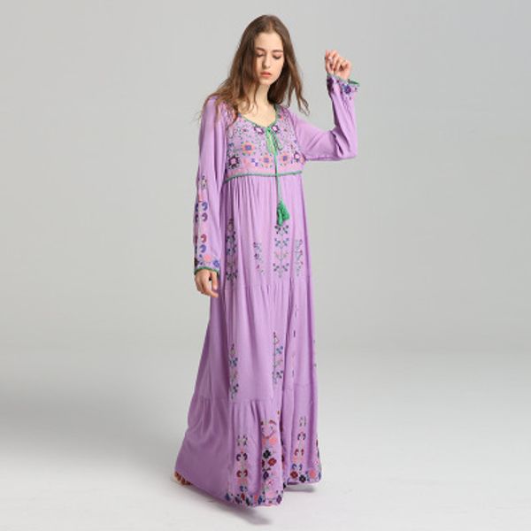 

spring embroidery long large hem dress, Black;pink
