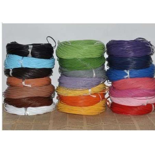 

12color round real leather cow leather jewelry cord 2mm 100m length(choose color), Silver