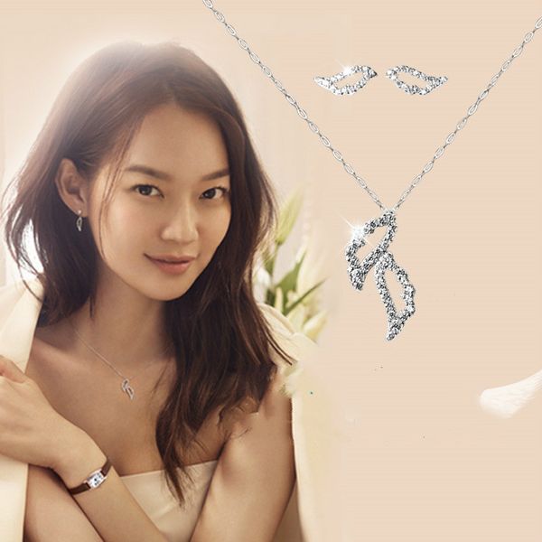 

south korea s925 sterling silver dream wing series collar bone necklace allergy gift girl