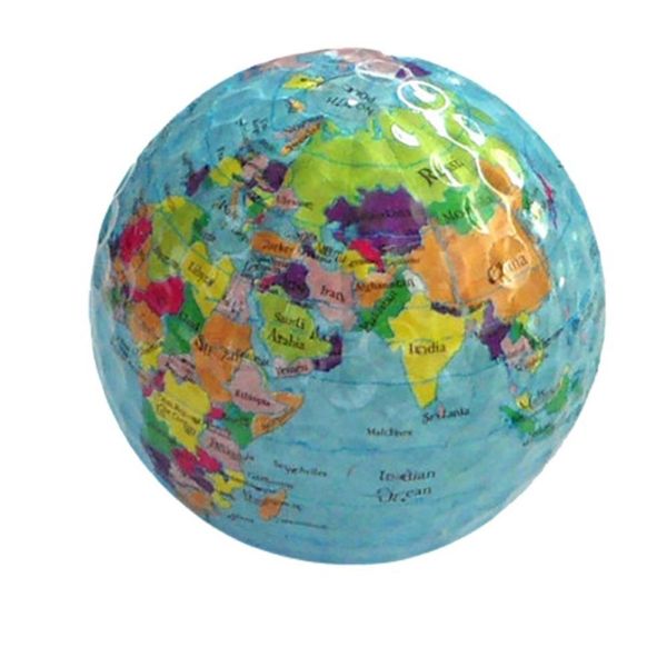

globe map print golf ball rubber indoor outdoor beginner practice training tool