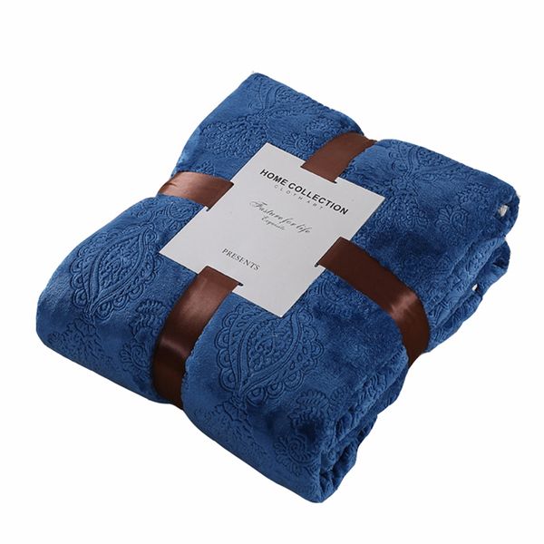 

blue solid color fleece blanket for sofa bed multi-size home bedding adults flannel bedspread throw blanket for spring/autumn