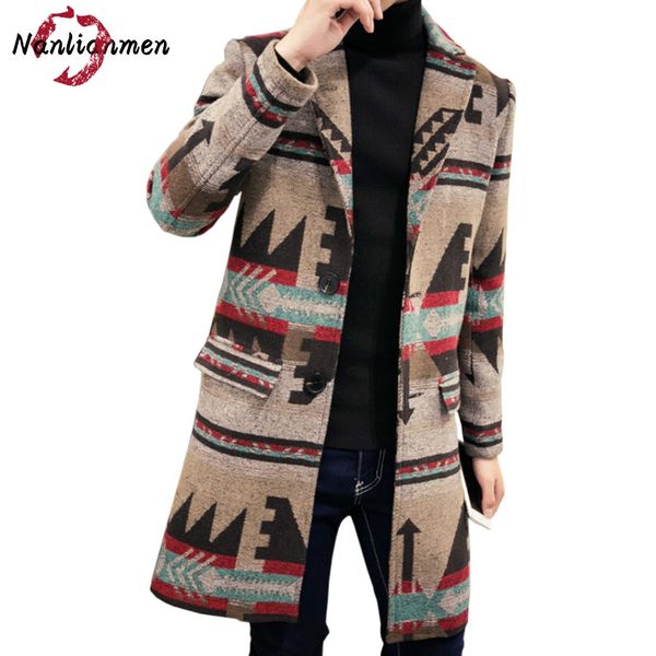 

Peacoat Реальный Полный 2017 Новый Китайский Национальный Стиль Мужчины Длинная Шерст